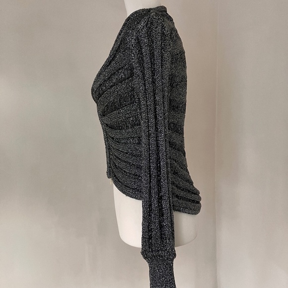 MISSONI SILVER & BLACK KNIT SWEATER - Picture 10 of 13